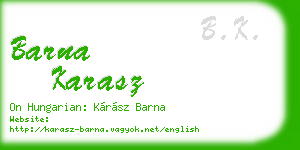 barna karasz business card