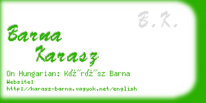 barna karasz business card